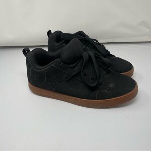 DC Black Low-Top Sneakers with Brown Gum Sole